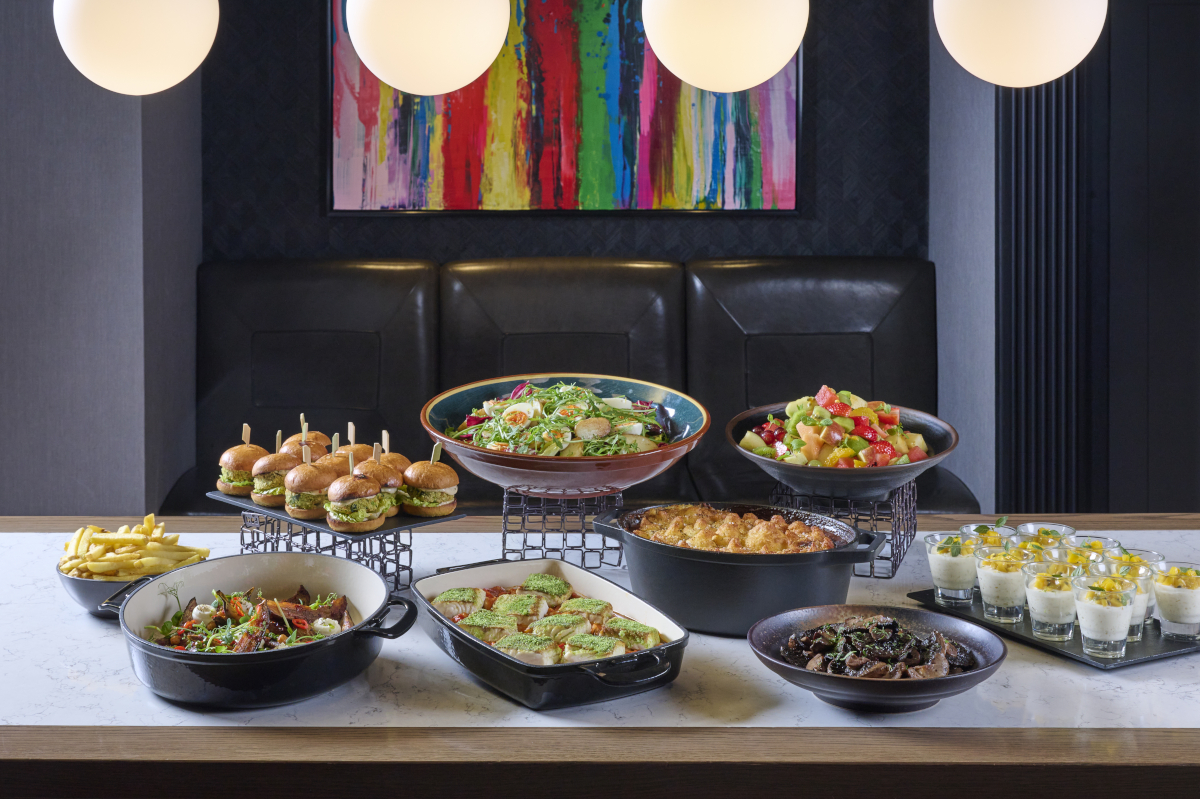 A table adorned with a plentiful spread of food.