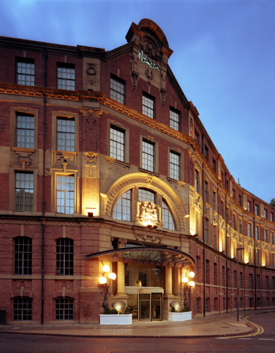 Front view of Malmaison in the evening.